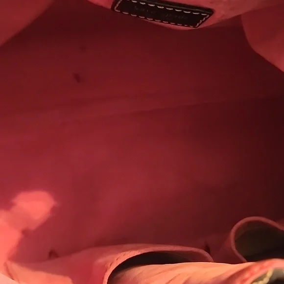 Kate Spade Vintage Quilted Nylon Bucket Hobo Bag Black Drawstring Pink Lining - Picture 8 of 11